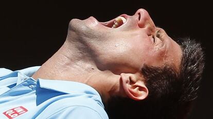 Djokovic, durante el partido ante Gulbis.