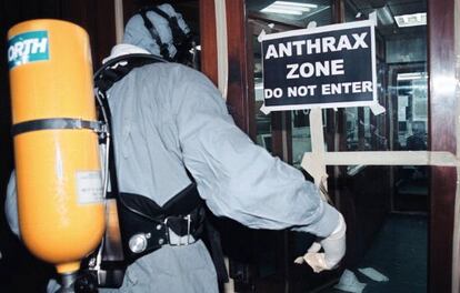 Labores de desinfección de ántrax.