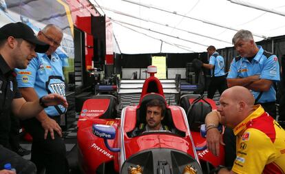 Alonso, en el circuito de Alabama de IndyCar.