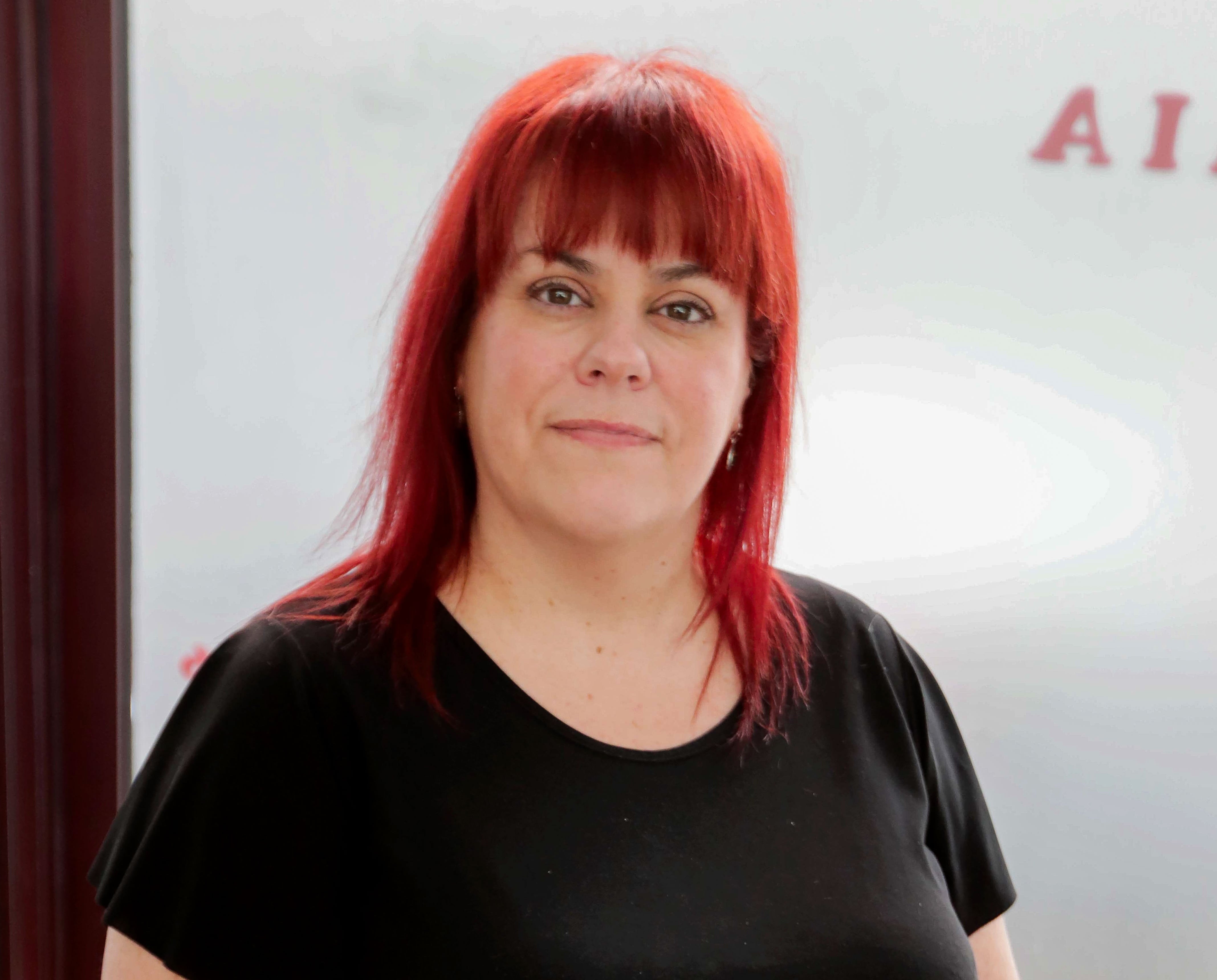 Maitane Martínez, en su peluquería de Galdakao, Bizkaia.