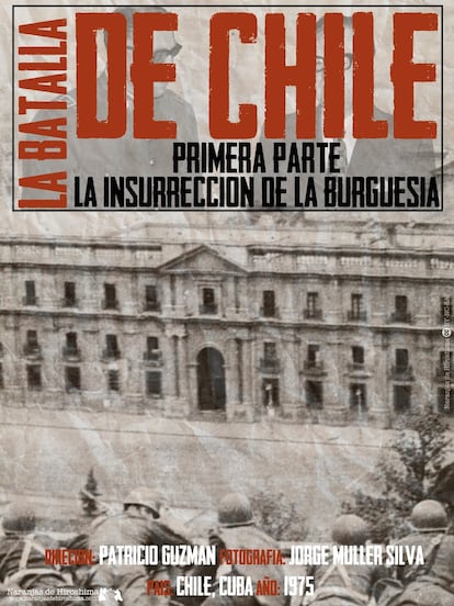 Cartel promocional del documental 'La batalla de Chile', del director Patricio Guzmán.