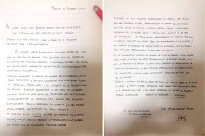 Carta de María José Martínez dirigida a la consejera andaluza de Salud, Catalina García, para que se preserve la unidad de ictus de Huelva.