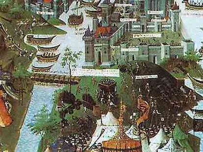'La toma de Constantinopla', miniatura de 1455 de Jean le Tavernier.