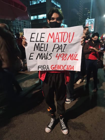 Protestos contra Bolsonaro na avenida Paulista, em 19 de junho