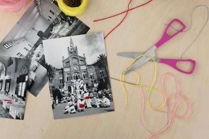 Detalle de las fotografías que se usan para el taller de costura del Sant Pau.
