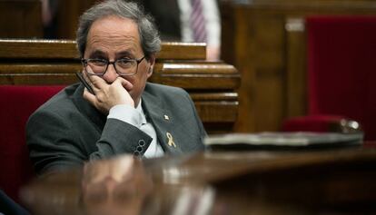 Quim Torra, en el Parlament.