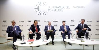 De izquierda a derecha, Francisco Reynés, Antonio Huertas, Javier Ayuso, Antonio Llardén y José Sevilla