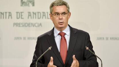 El portavoz del Gobierno andaluz, Juan Carlos Blanco, este martes en Sevilla.