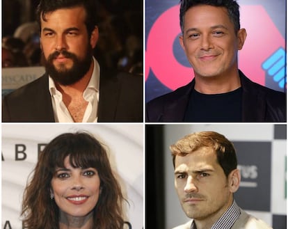 Mario Casas, Alejandro Sanz, Maribel Verdú e Iker Casillas.