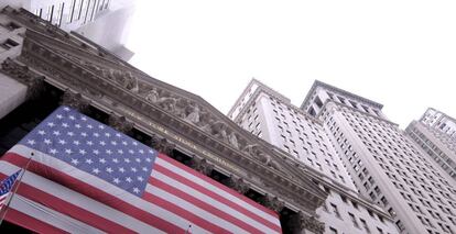 Fachada de la Bolsa de Nueva York, en Wall Street.