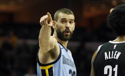 Marc Gasol, en el partido Memphis-Brooklyn.