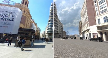 El presente y pasado de la Gran Vía, visto en la app Imageen.