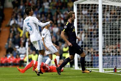 Kane marca gol en el partido frente al Real Madrid. 