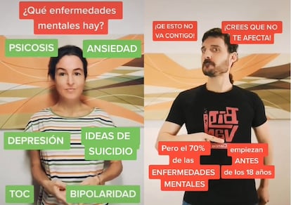 Helena González and Oriol Marimon, from Big Van Ciencia, in two Mentescopia videos created for TikTok and Instagram