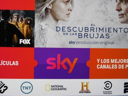 Logotipo de Sky en su página web en España. 