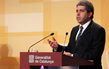 Francesc Homs, portavoz del Gobierno catalán, en un momento de una rueda de prensa.