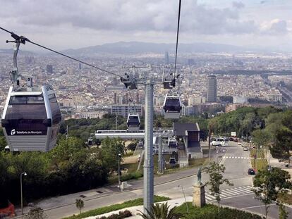 Barcelona, des del funicular de Montju&iuml;c.