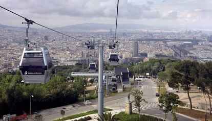 Barcelona, des del funicular de Montju&iuml;c.