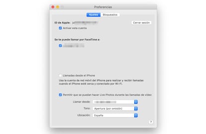 Desactivar llamadas iPhone en Mac