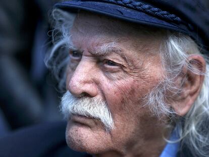 Manolis Glezos, en una protesta en Atenas en septiembre de 2018.