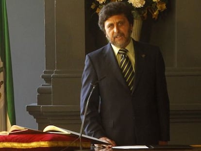 El rector de la UPO, Juan Jiménez, en su toma de posesión del cargo.