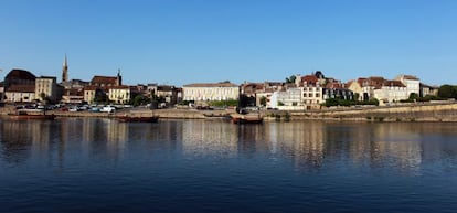 Vista panorámica de Bergerac desde la plaza Barbacane.