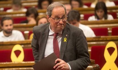 Quim Torra, en el Parlament, en una imagen de archivo. 