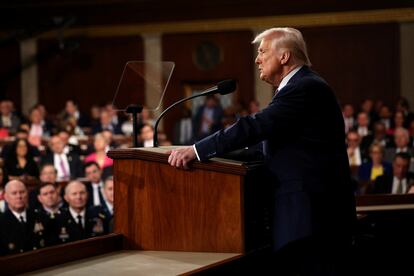 Donald Trump ante el Congreso de Estados Unidos.