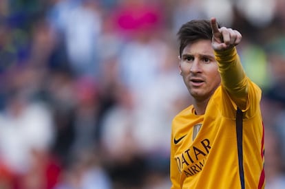 Messi, en el &uacute;ltimo partido del Bar&ccedil;a en M&aacute;laga. 