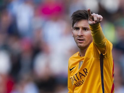 Messi, en el &uacute;ltimo partido del Bar&ccedil;a en M&aacute;laga. 