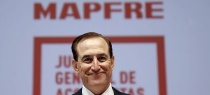 Antonio Huertas, presidente de Mapfre, en la junta general de accionistas de 2016.