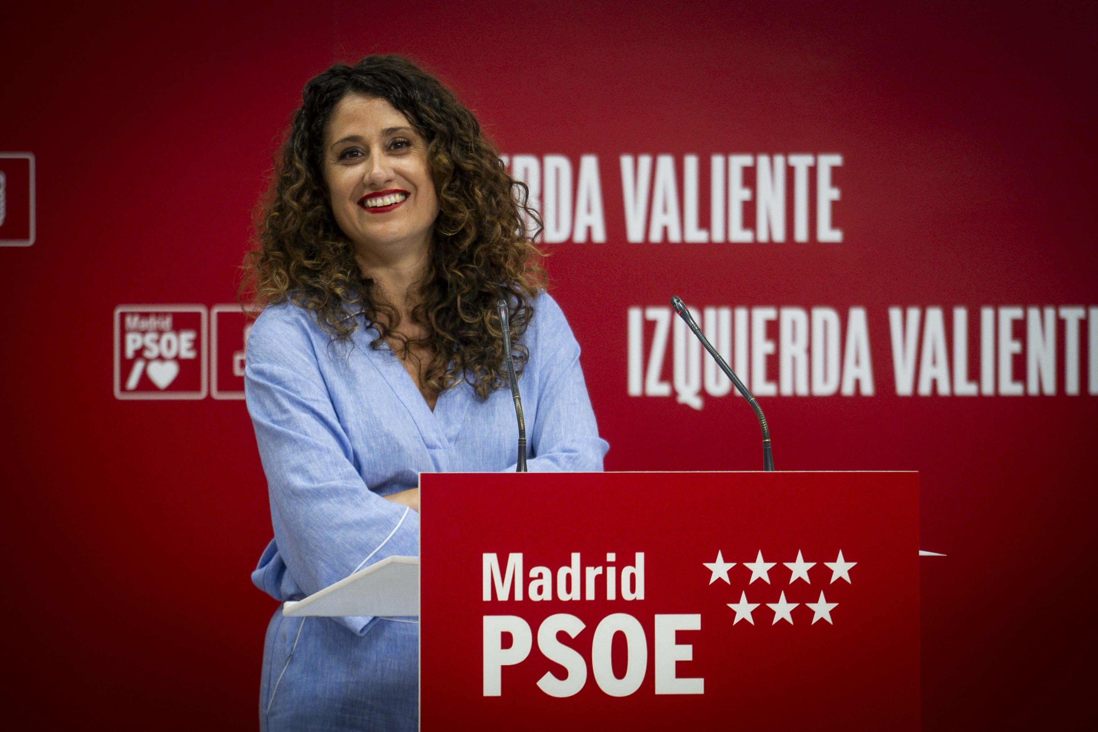 Enma López, portavoz adjunta del PSOE en el Ayuntamiento de Madrid, antes del debate de primarias, en la sede regional del partido, el 16 de julio de 2027. 