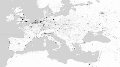 Mapa de la huella humana en la Tierra.