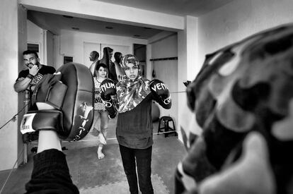 Imagen de Hala durante uno de los entrenamientos en el gimnasio del Victoria Social Center.