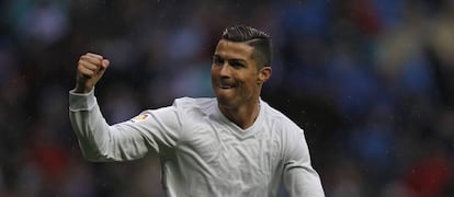 Cristiano celebra un gol esta temporada.