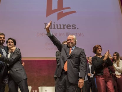 El exconsejero de la Generalitat Antoni Fern&aacute;ndez Teixid&oacute; durante el acto de presentaci&oacute;n Lliures