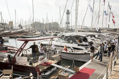 Muelle del Port Vell en Barcelona donde se celebrará el Salón Náutico, en una imagen de archivo.