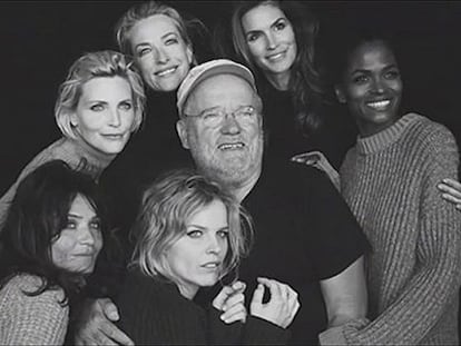 Cindy Crawford, Helena Christiensen, Eva Herzigova, Tatjana Patitz, entre otras, junto al fotógrafo Peter Lindbergh.