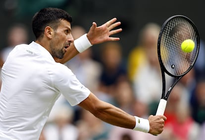 Djokovic, durante el partido de semifinales contra Musetti.