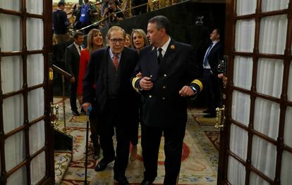 Ramón Tamames, este martes en el Congreso.