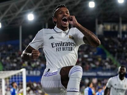 Eder Militao celebra su gol ante el Getafe el pasado domingo.