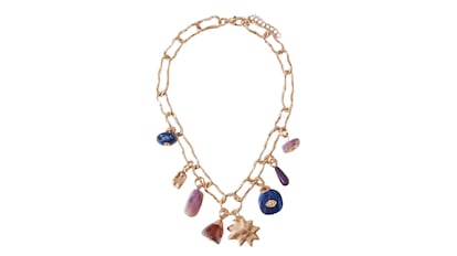 Collar de eslabones con abalorios y piedras en varios colores de Parfois, estilo chunky