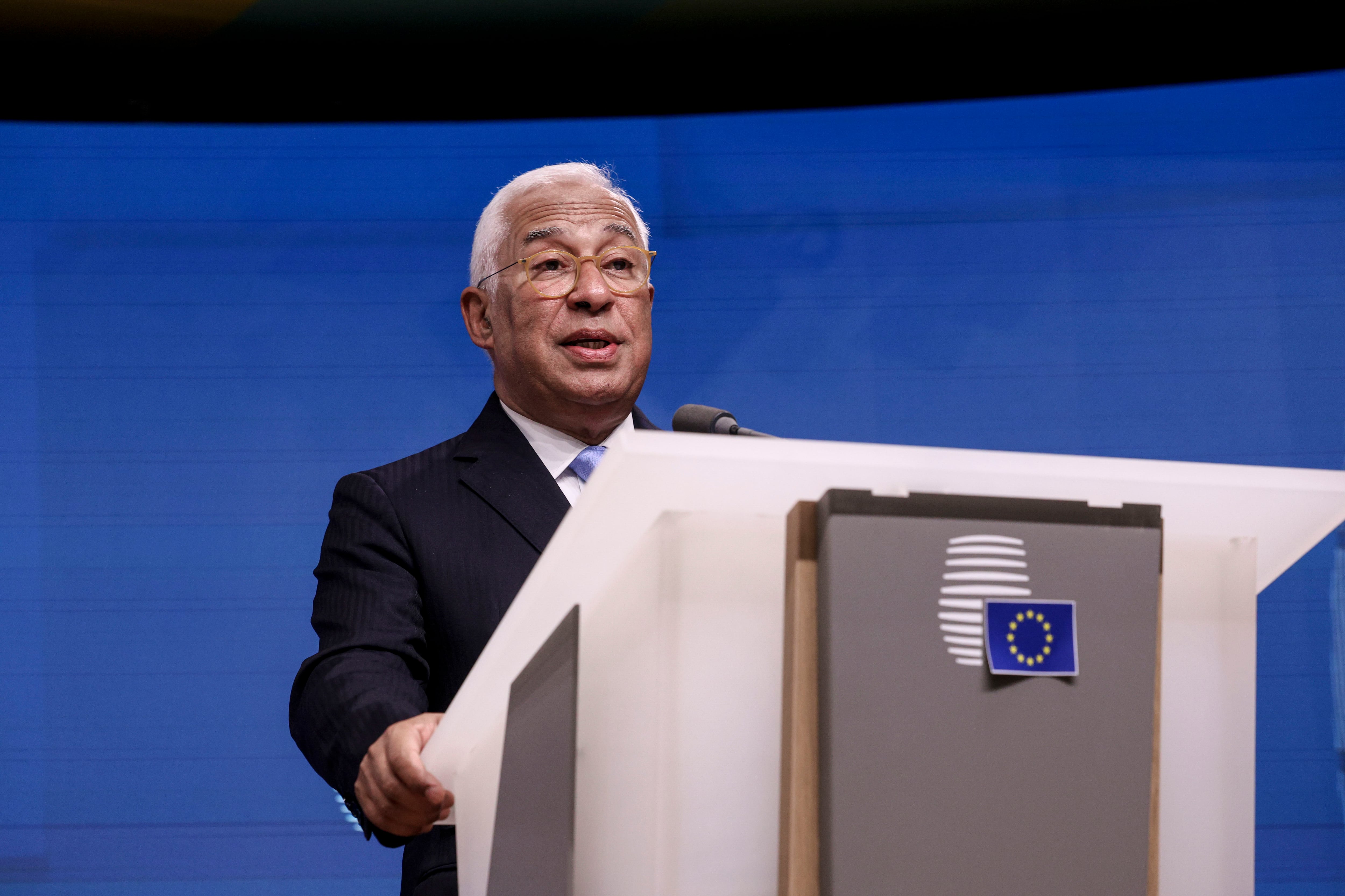 El presidente del Consejo Europeo, António Costa, este miércoles en Bruselas.