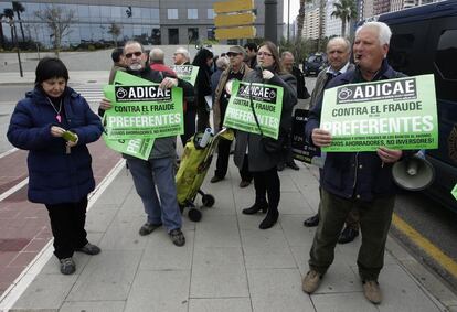 Protesta contra Bankia el pasado 15 de marzo en Valencia.