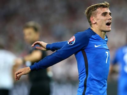 Griezmann celebra el segundo gol de Francia.