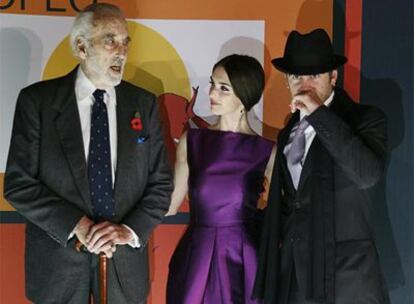 Christopher Lee, Paz Vega y Colin Farrell, ayer en Sevilla Festival de Cine Europeo.