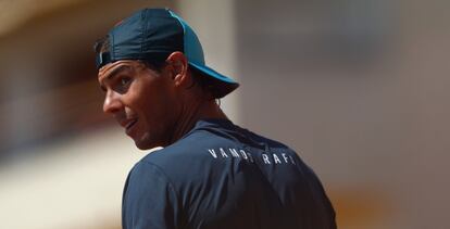 Nadal, durante una sesión de entrenamiento en Montecarlo.