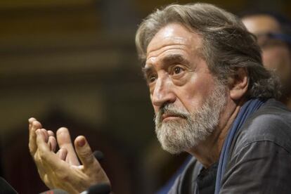 Jordi Savall durante la rueda de prensa para hablar de su rechazo al Premio Nacional de la M&uacute;sica.