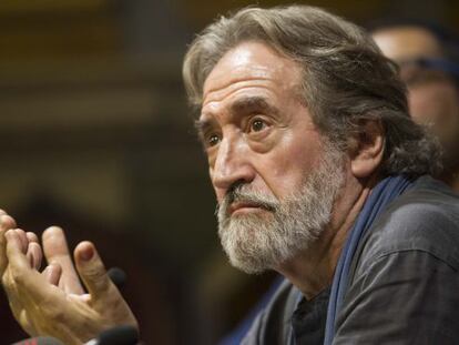 Jordi Savall durante la rueda de prensa para hablar de su rechazo al Premio Nacional de la M&uacute;sica.