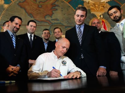 El gobernador de Florida, Rick Scott, el pasado 1 de mayo